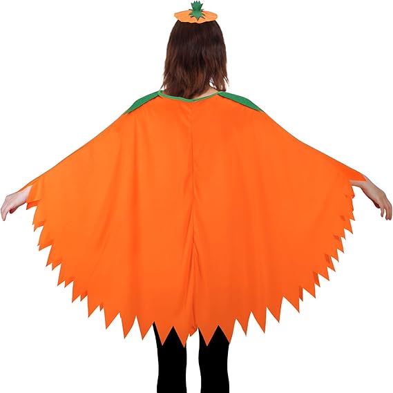 3 Pcs Pumpkin Costume for Adult,Glow in the Dark Pumpkin Costume Women with Headband/Bag,Pumpkins Halloween Costume Dress Up