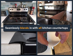 Linda’s Essentials Silicone Stove Gap Covers (2 Pack), Heat Resistant Oven Gap Filler Seals Gaps Between Stovetop and Counter, Easy to Clean Stove Gap Guard (21 Inches, Black)